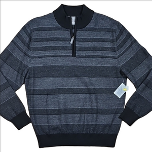 NWT Daniel Cremieux Signature Collection Merino Wool Quarter Zip Sweater